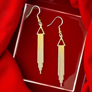 Art Deco brass earrings